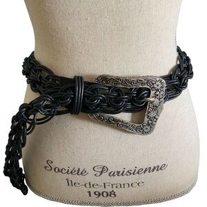 Suzi Roher Braided Leather Belt Black